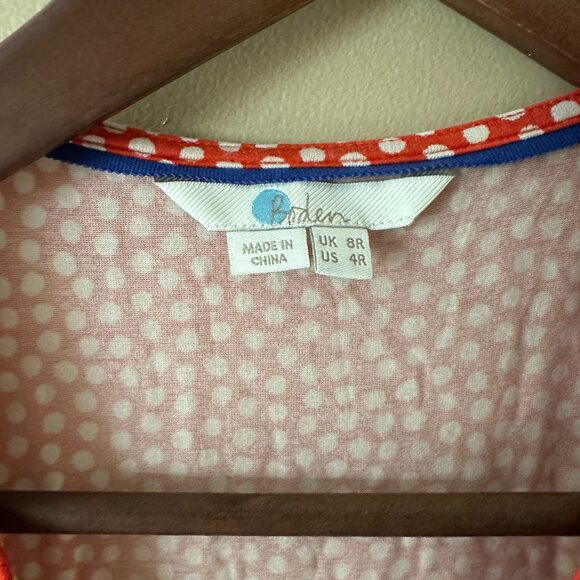 Boden Cassia Wrap Midi Dress / Size 8 (8R) / Red and White Dot - Picture 3 of 6